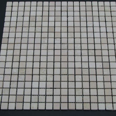 Мраморная мозаика Beige Mix 15x15x6 мм Стареная | Валтованная
