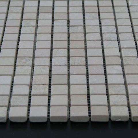 Мраморная мозаика Beige Mix 15x15x6 мм Стареная | Валтованная