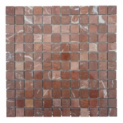 Мозаика на сетке мрамор Terrakotta Mix 23х23x6 мм МКР-2П Полированная