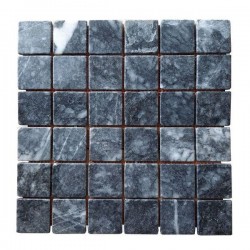 Мраморная мозаика Black 48x48x6 мм МКР-3СН Матовая | Негалтованная