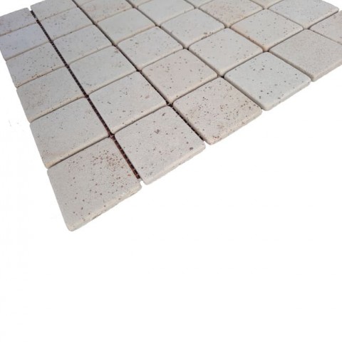 Плитка мозаїка SandStone Cream 48х48x7 мм МКР-3СВ Матова | Галтована