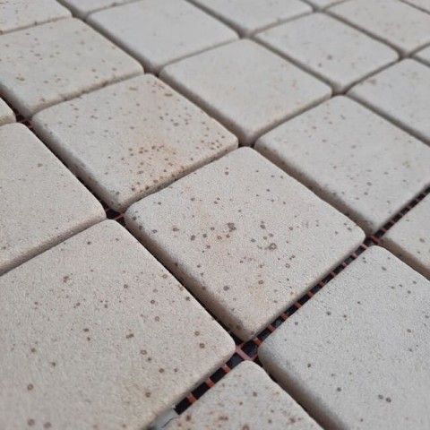 Плитка мозаїка SandStone Cream 48х48x7 мм МКР-3СВ Матова | Галтована