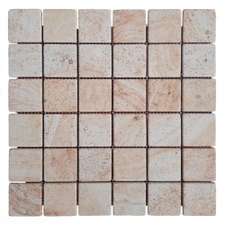Плитка мозаика песчаник SandStone Gold 48х48x6 мм МКР-3СВ Матовая | Галтованная