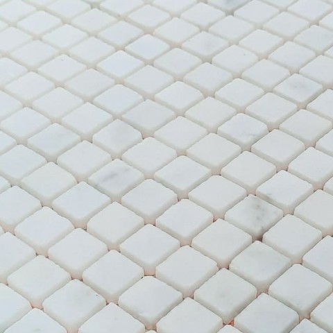 Мраморная мозаика White Mix 15x15x6 мм МКР-4СН Матовая | Негалтованная